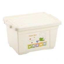 Cartoon Beige Plastic Storage Box with Lock (SLSN051)